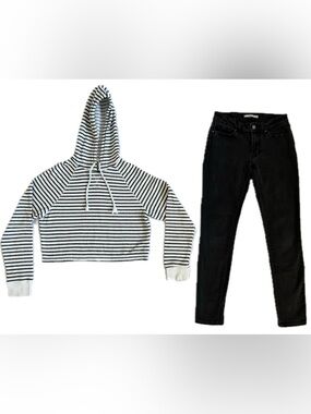 Levi 711 Skinny Jeans w/ Cropped Hooded Sweatshirt